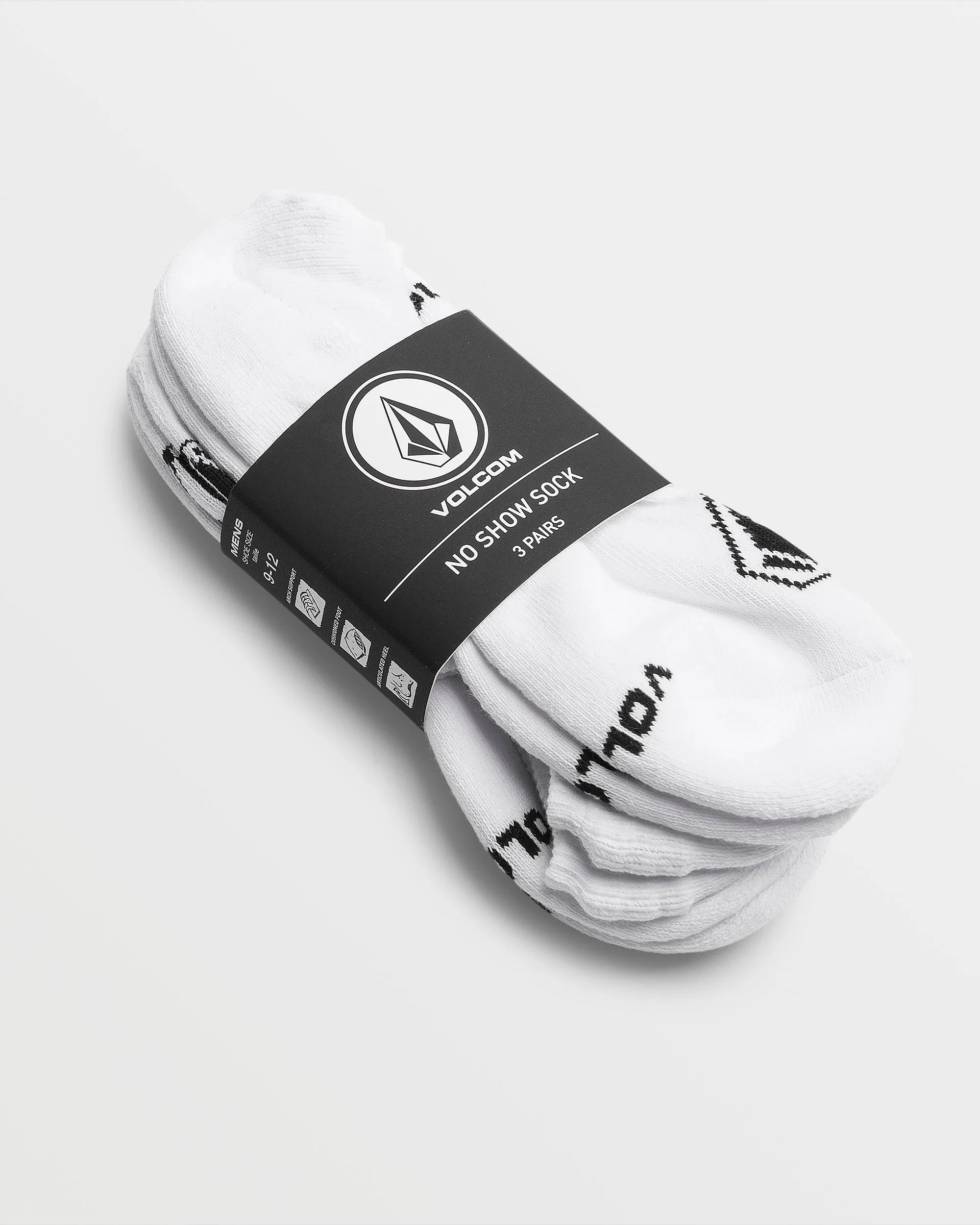 Stones No Show Socks 3pk - White sold by Volcom