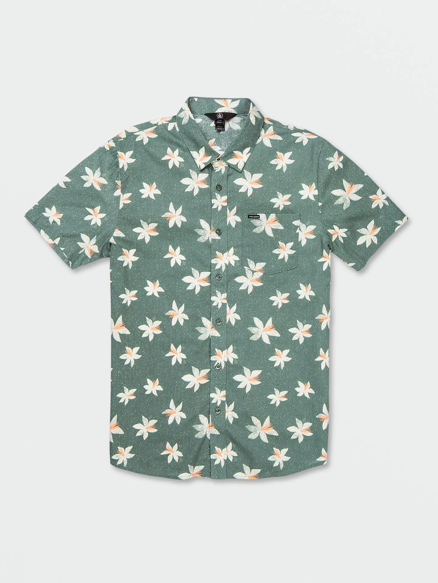 Warbler Short Sleeve Woven Shirt - Dark Forest sold by Volcom