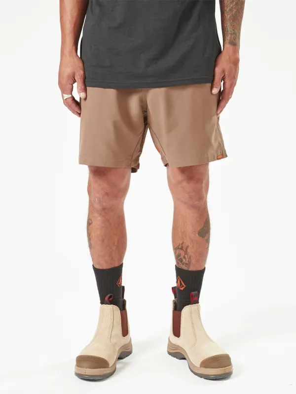 Volcom Workwear Slab Elastic Waist Hybrid Shorts - Brindle sold by Volcom