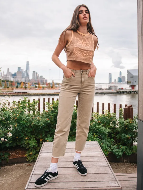 Stone Step High Rise Pants - Mocha sold by Volcom