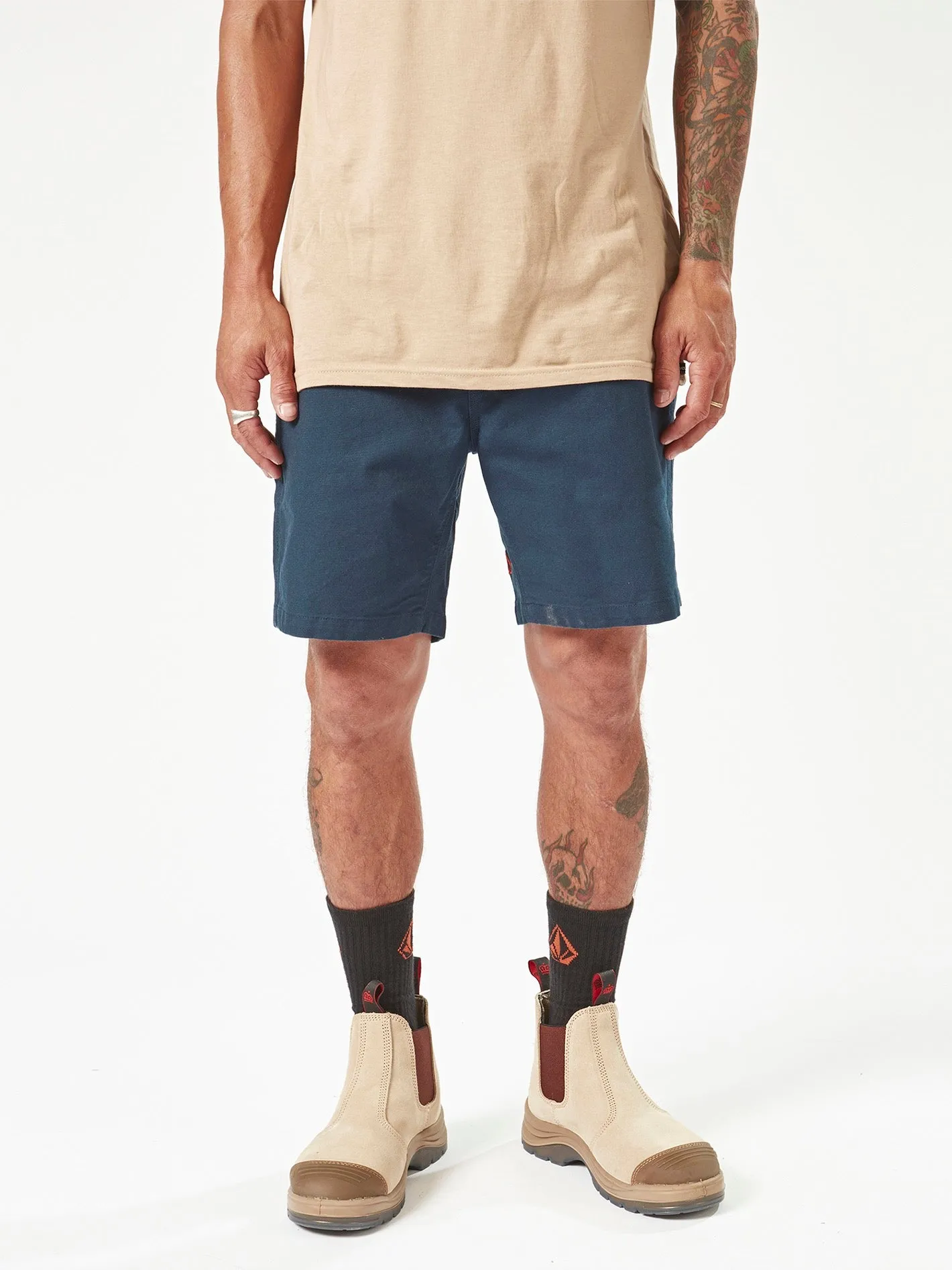 Volcom Workwear Caliper Elastic Waist Shorts - Navy sold by Volcom