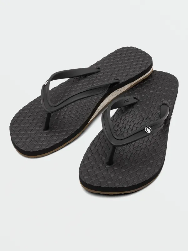 Eco Concourse Sandals - Black White sold by Volcom