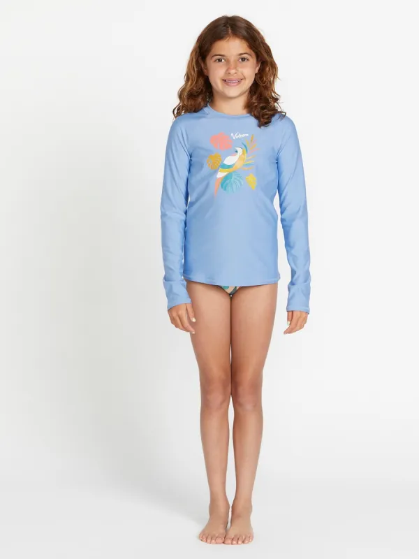 Girls Parrotise Long Sleeve Rashguard - Coastal Blue made by Volcom
