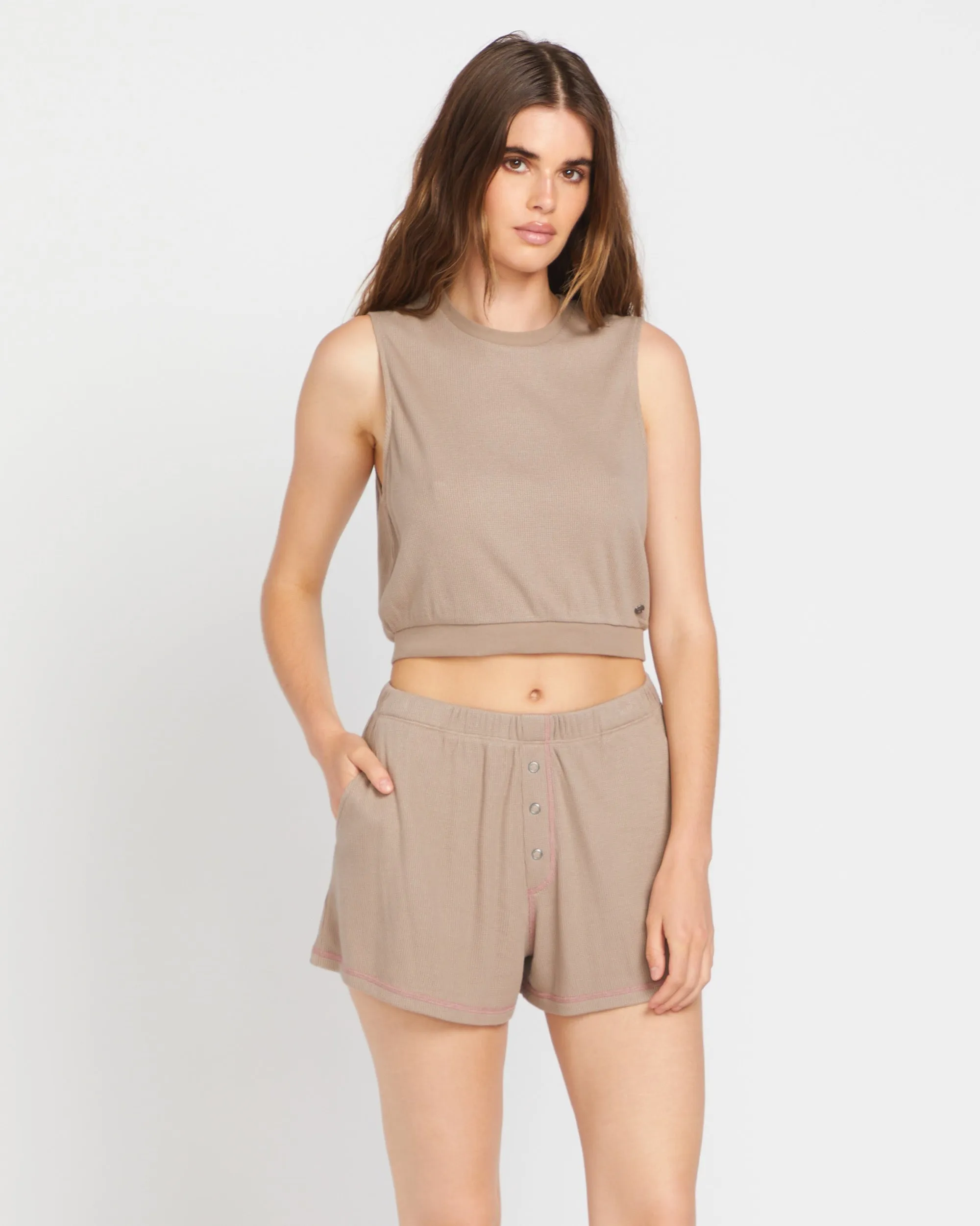 Lived in Lounge Knit Muscle Tank Top - Concrete sold by Volcom product image thumbnail 3