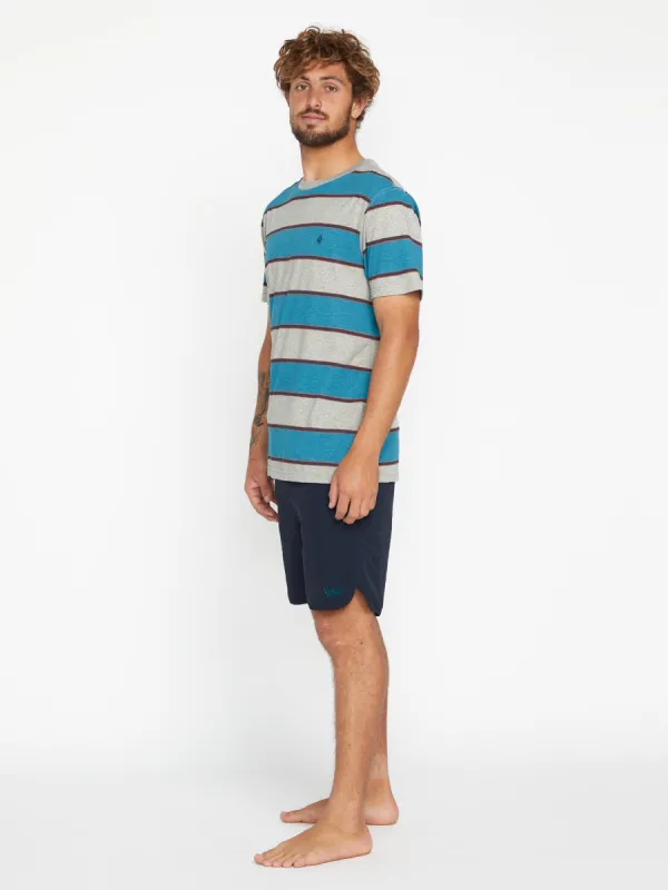 New Aged Stone Elastic Waist Shorts - Navy sold by Volcom