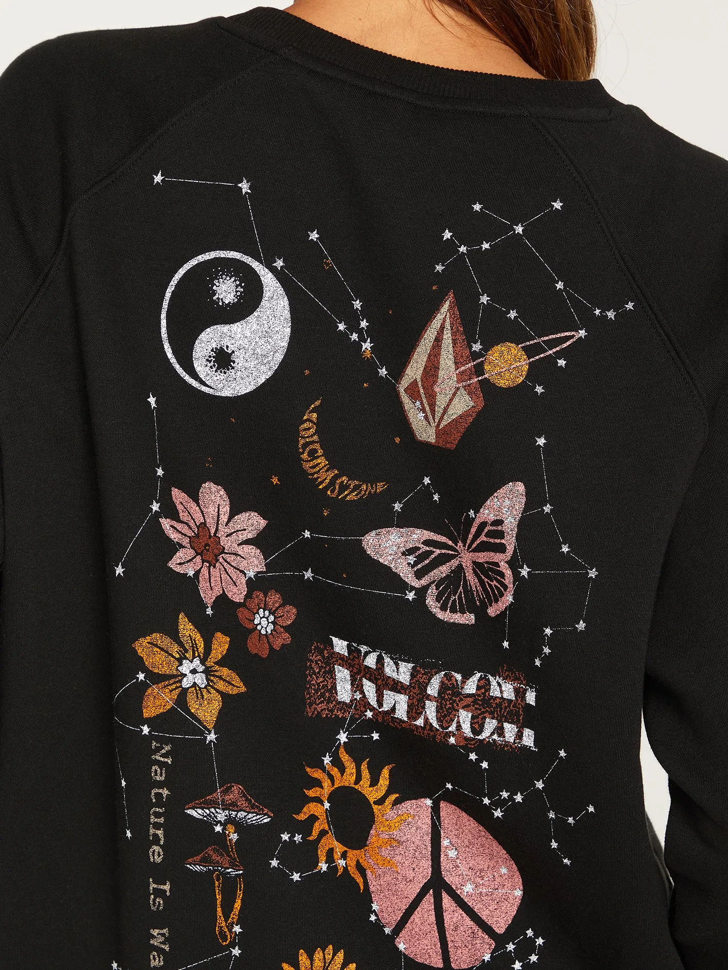 Stone Magic Boyfriend Crew Sweatshirt - Black sold by Volcom product image thumbnail 3