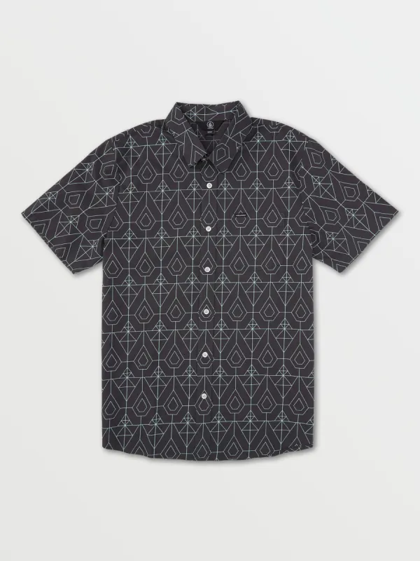 Warbler Short Sleeve Shirt - Asphalt Black sold by Volcom