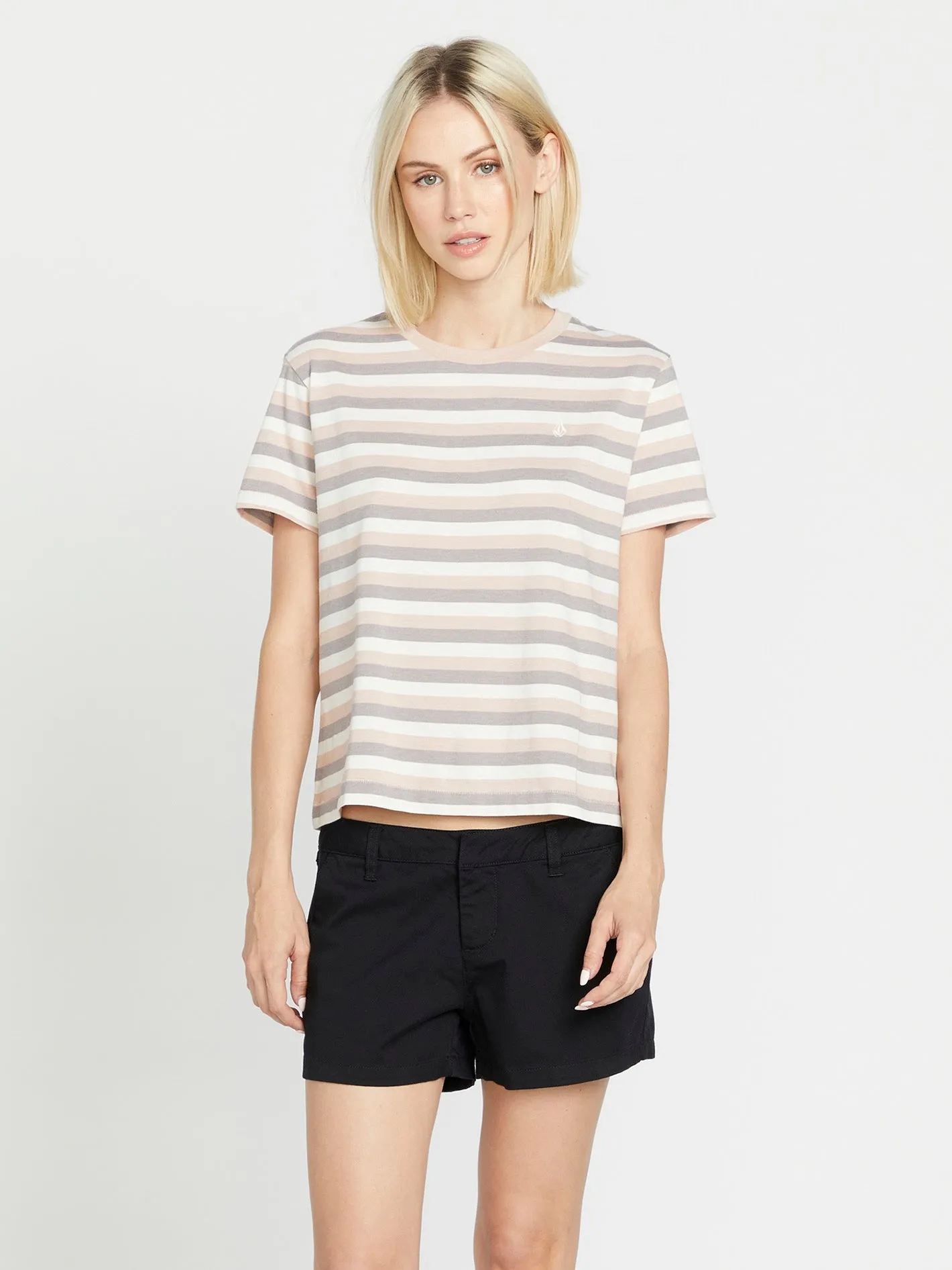 Halite Stripe Short Sleeve Shirt - Dusty Rose sold by Volcom