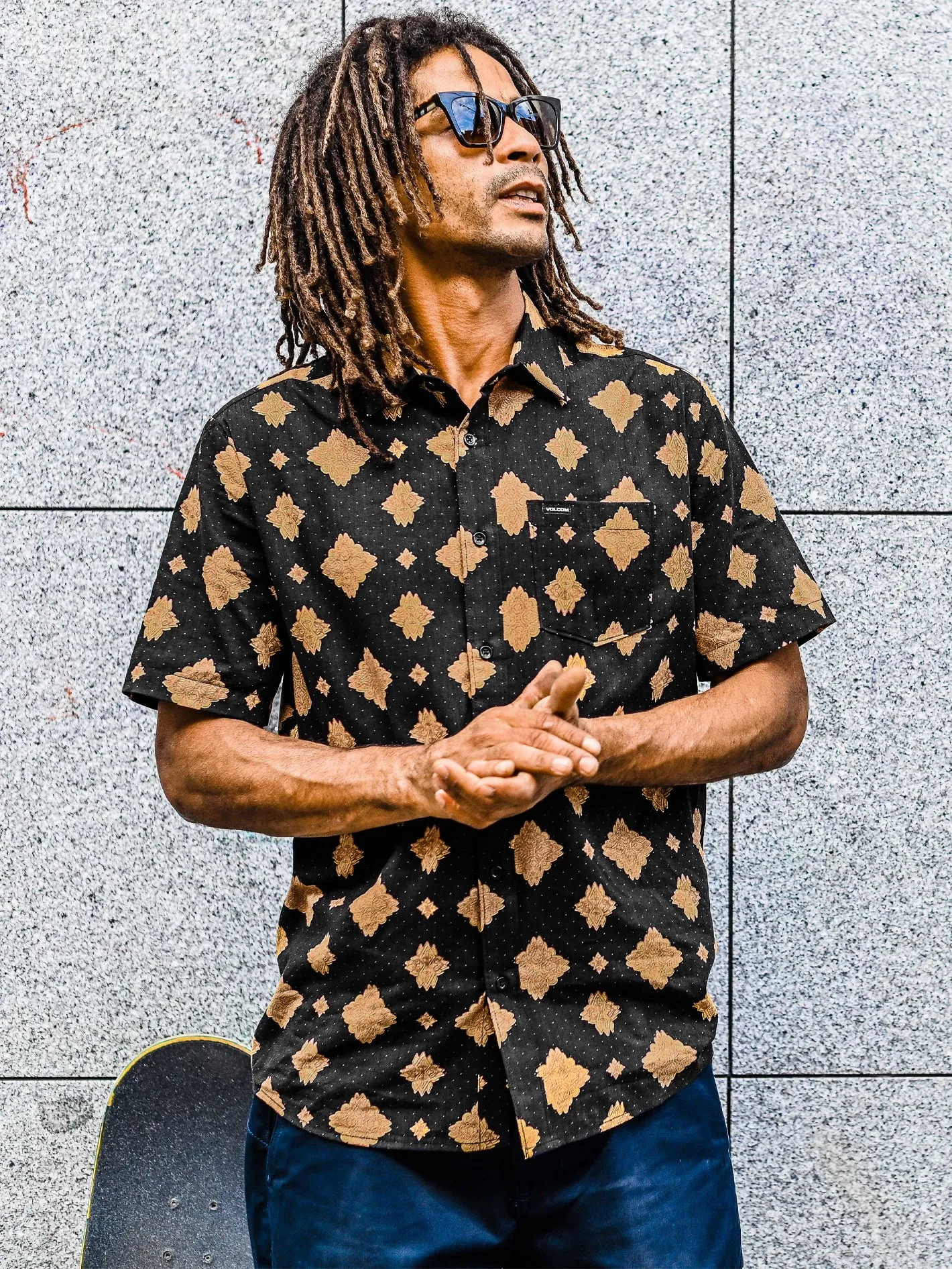 Grit Mandala Short Sleeve Shirt - New Black sold by Volcom