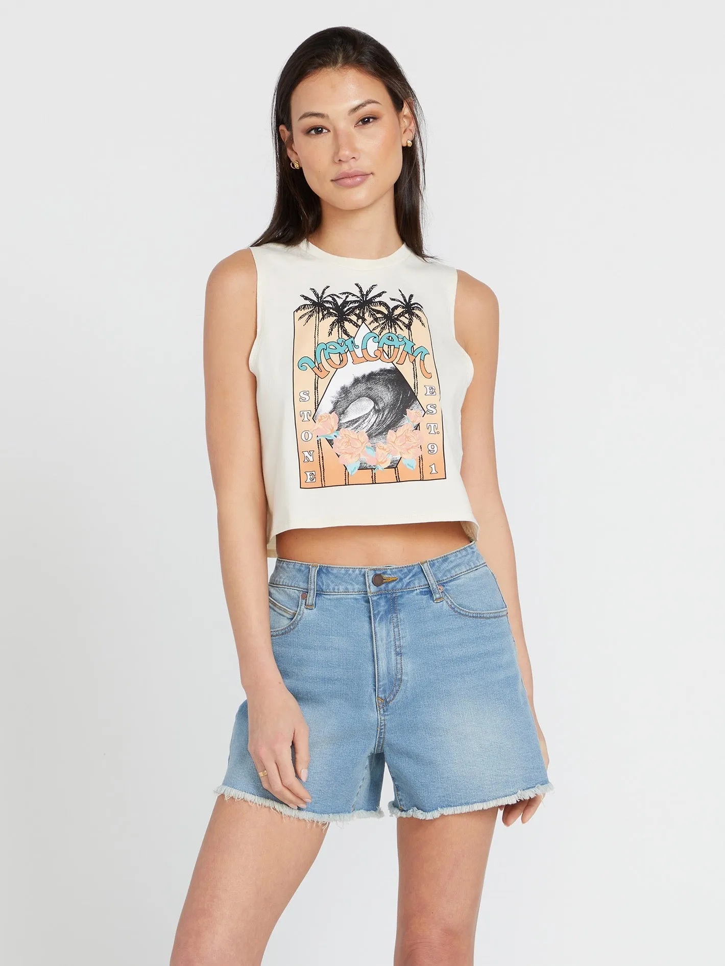 Stone Hour Crop Tank - Cloud sold by Volcom product image thumbnail 2