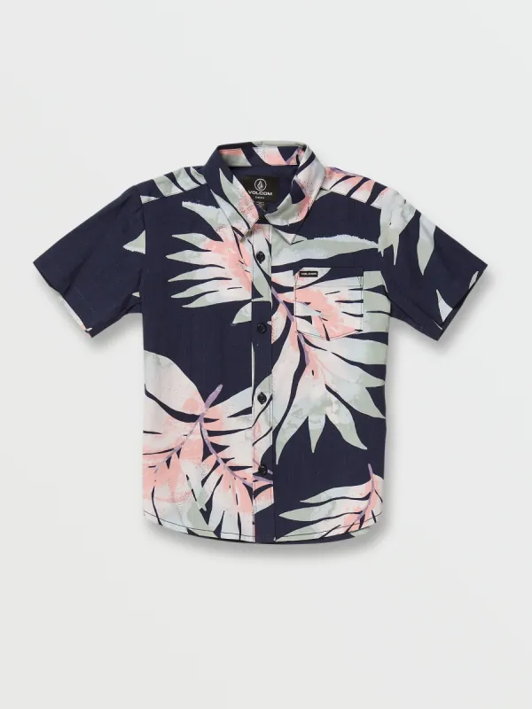 Little Boys Seeweed Short Sleeve Shirt - Navy sold by Volcom