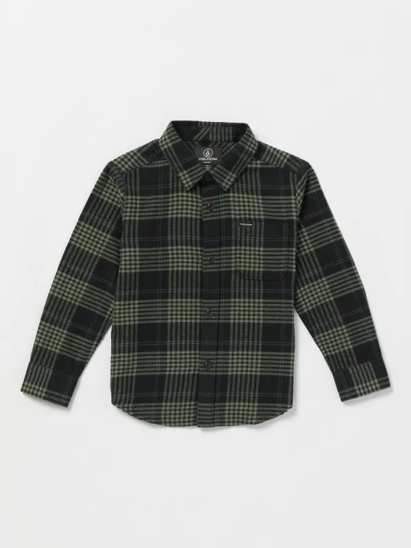 Little Boys Caden Plaid Flannel - Black sold by Volcom
