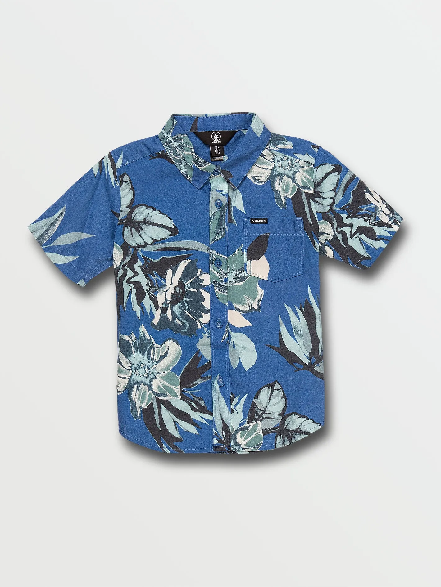 Little Boys Marble Floral Short Sleeve Button Up Shirt - Riverside sold by Volcom product image thumbnail 2