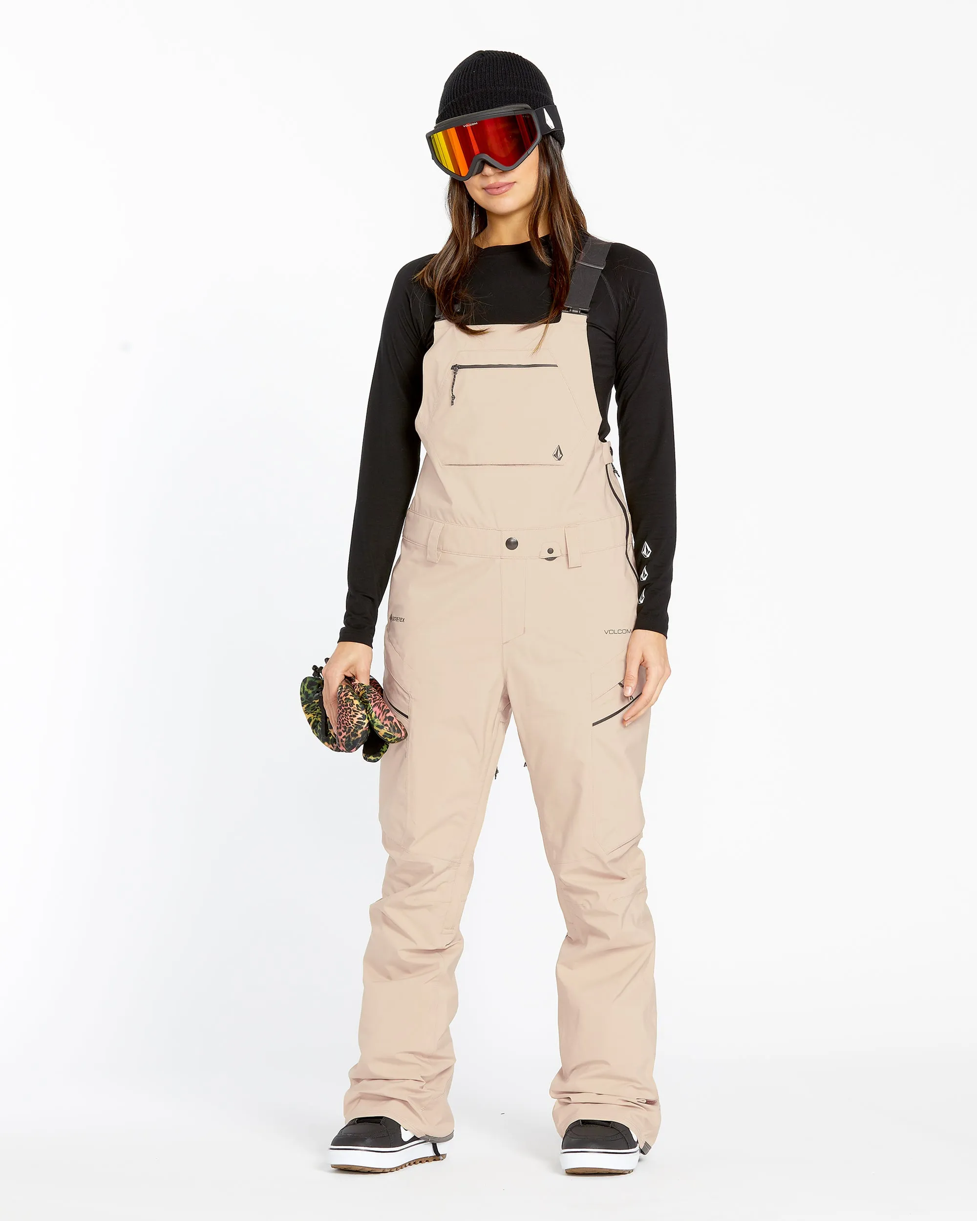 Womens Elm Stretch Gore Bib Overalls - Sand sold by Volcom product image thumbnail 3