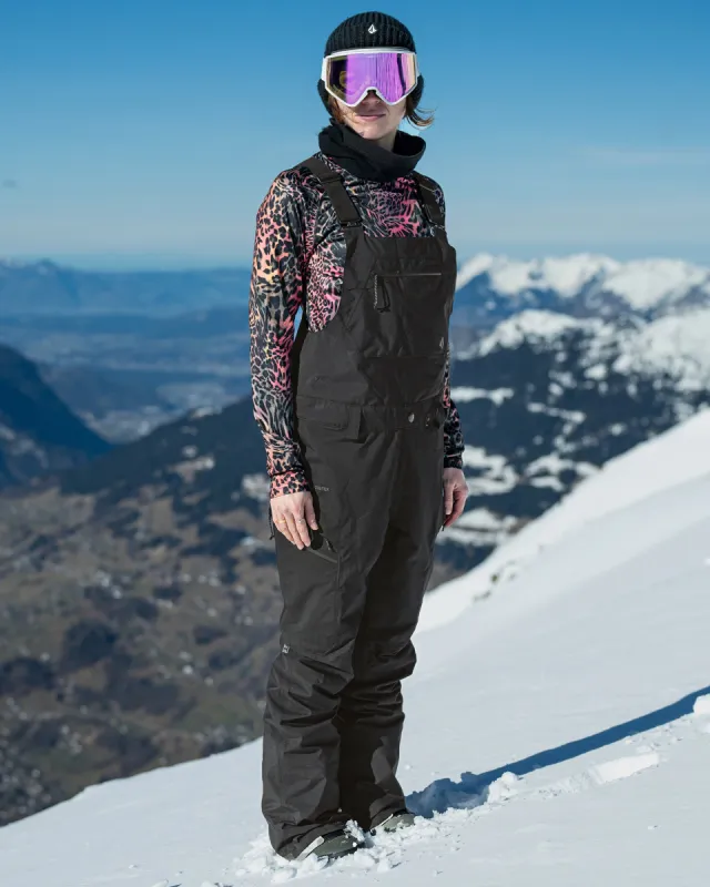 Womens Elm Stretch Gore Bib Overalls - Black sold by Volcom