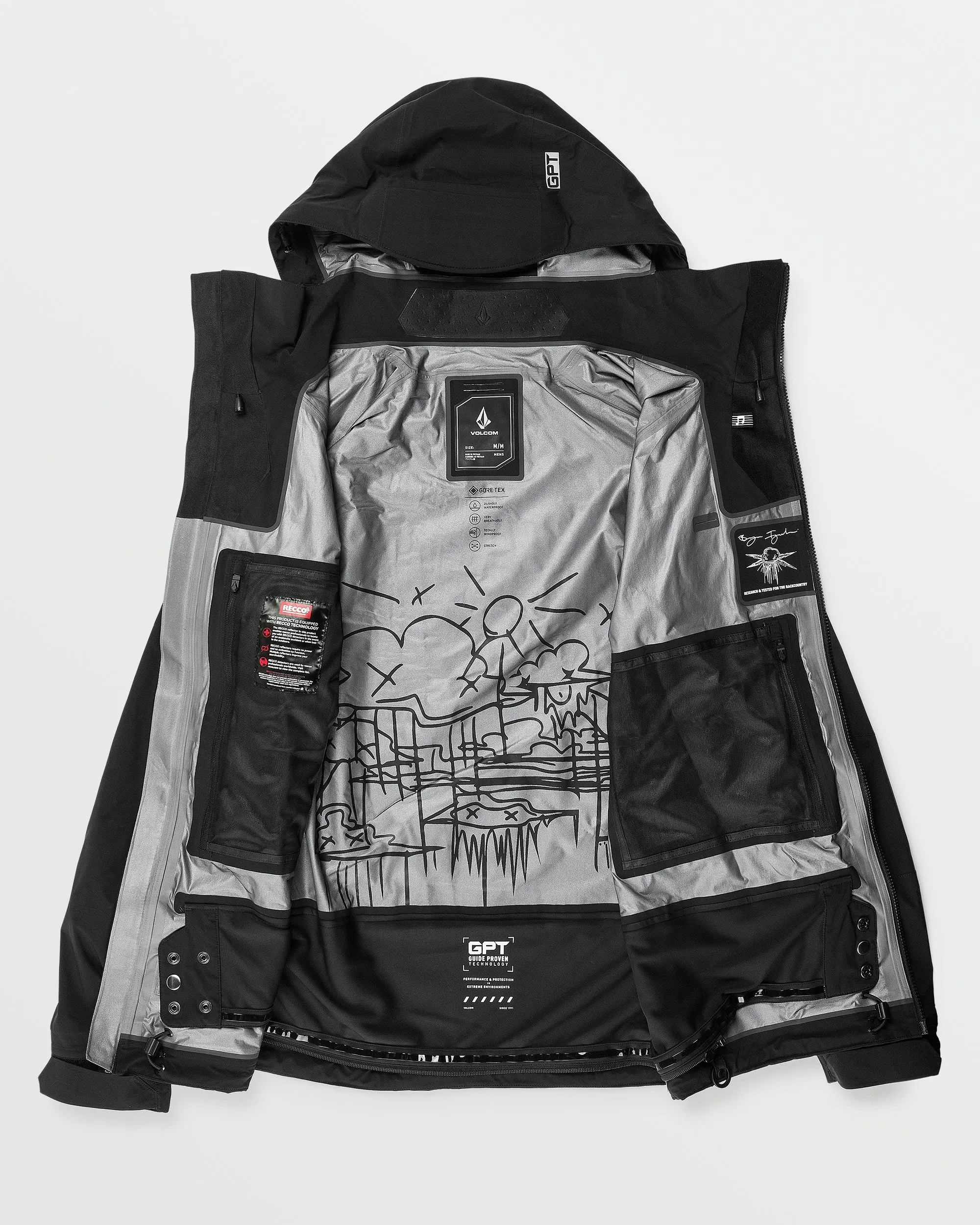 Mens Guch Stretch Gore Jacket - Black sold by Volcom product image thumbnail 4