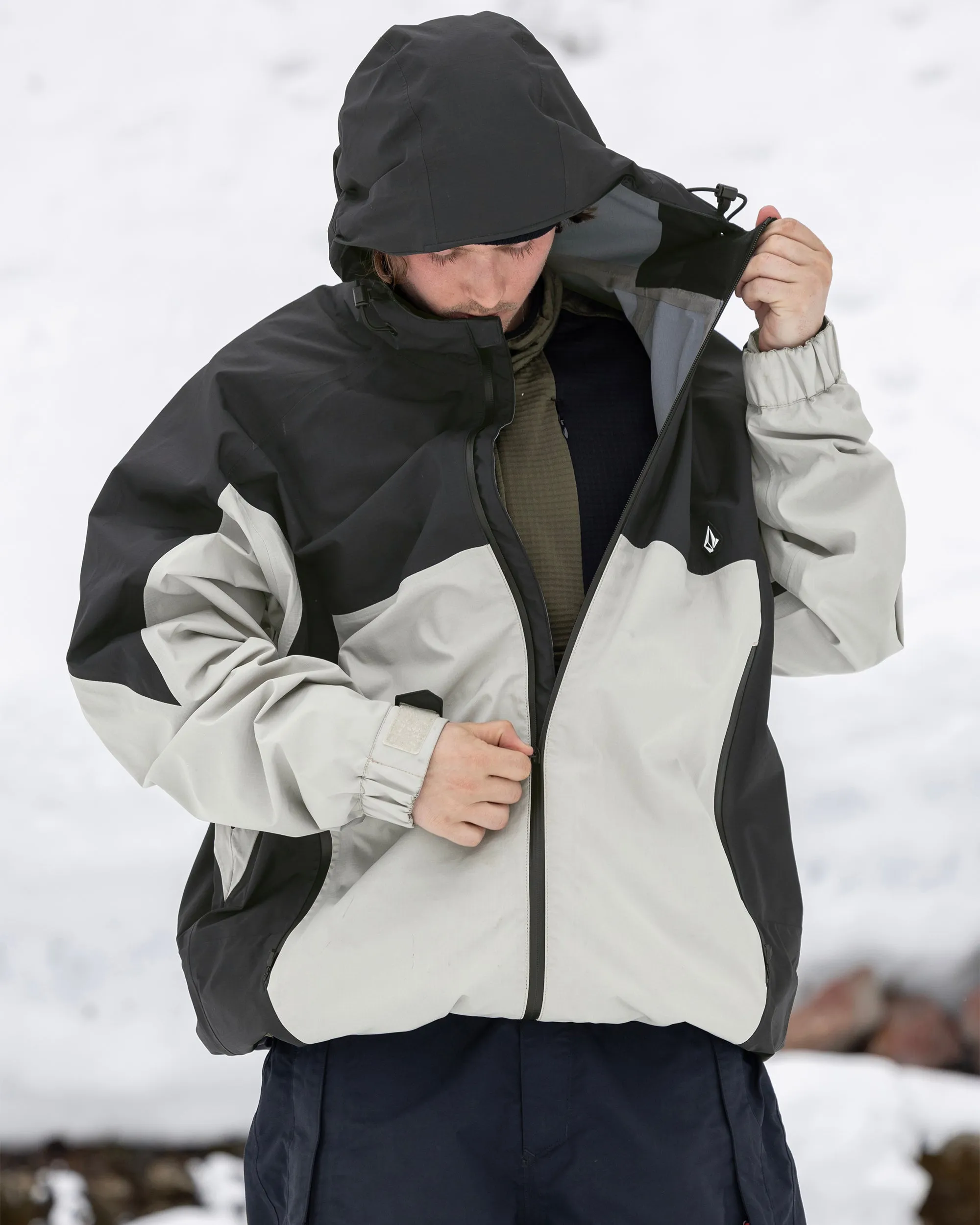 Mens Side Hit Shell Jacket - Stone sold by Volcom product image thumbnail 2