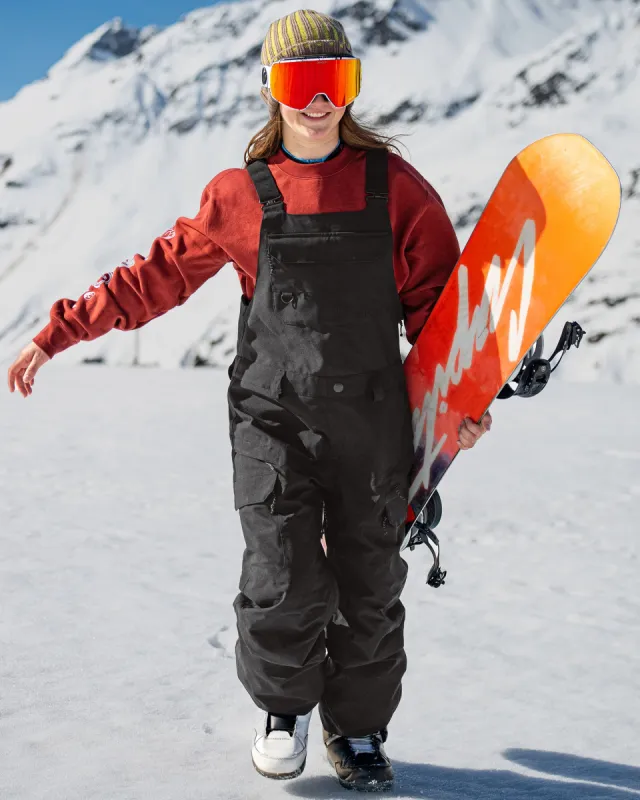 Womens Creston 3D Stretch Bib Overalls - Black sold by Volcom