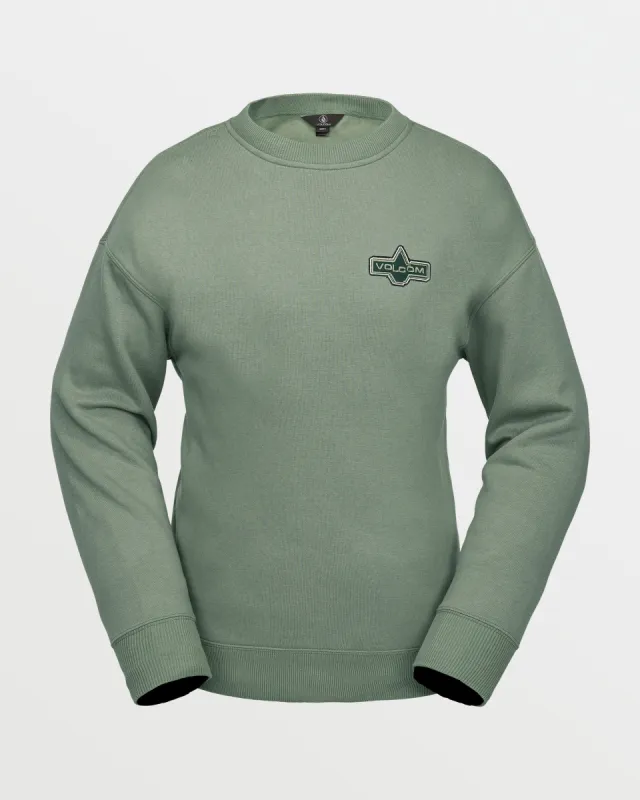 Womens Essential Crew Fleece - Lichen Green sold by Volcom