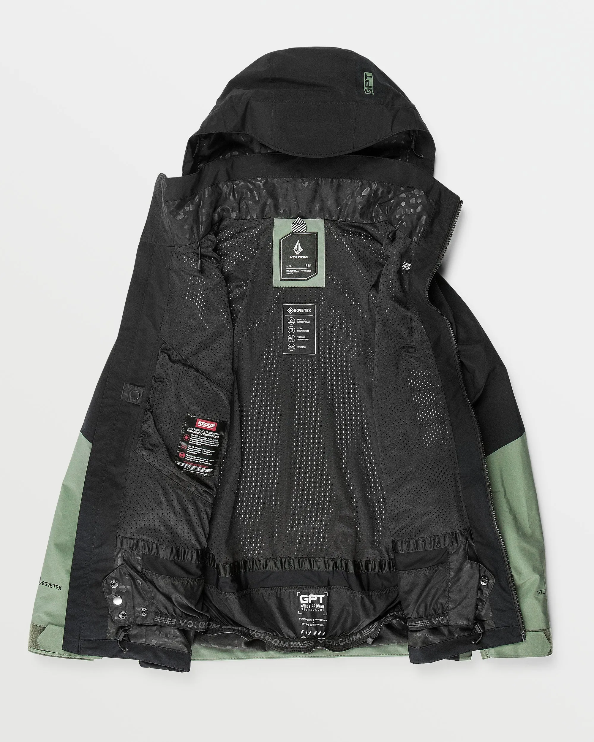 Womens At Stretch Gore-Tex Jacket - Lichen Green sold by Volcom product image thumbnail 3