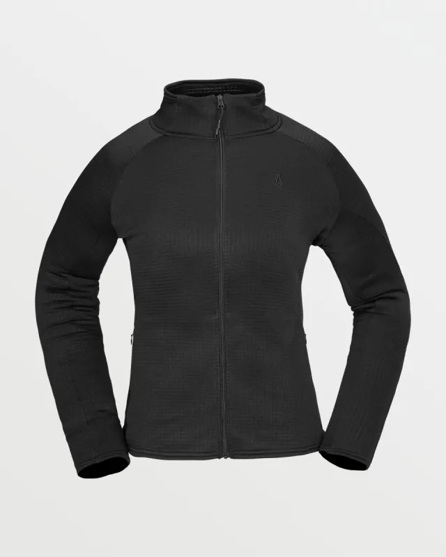 Womens Gridlock Full Zip Fleece - Black sold by Volcom