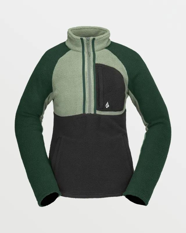 Womens Demi Half Zip Fleece - Lichen Green sold by Volcom
