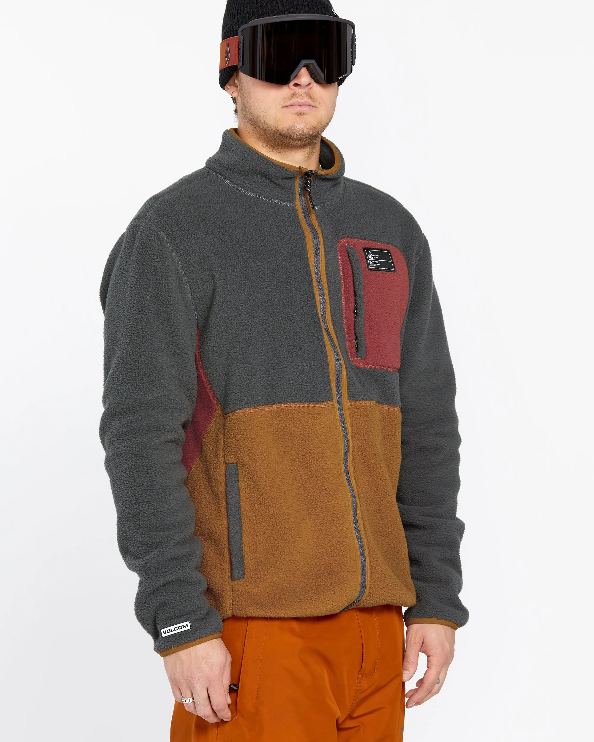 Mens Fleecer Full Zip Fleece - Charcoal sold by Volcom product image thumbnail 5