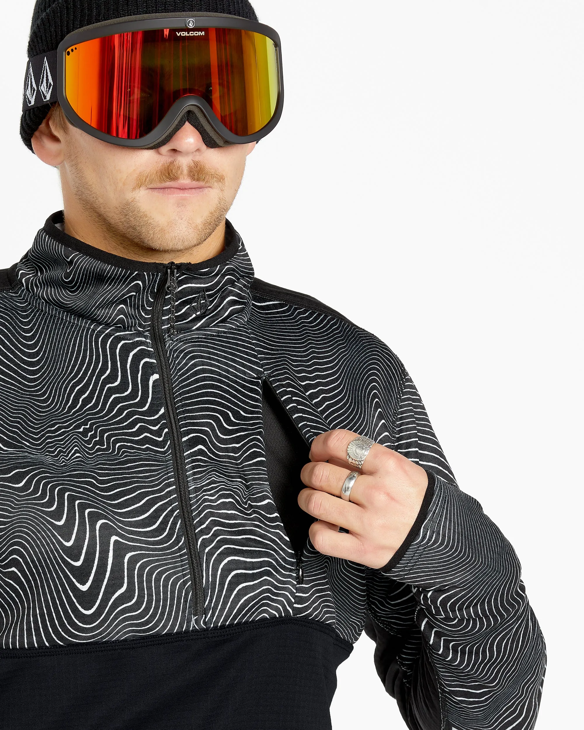 Mens Gridlock Mock Neck Fleece - Black Print sold by Volcom product image thumbnail 5