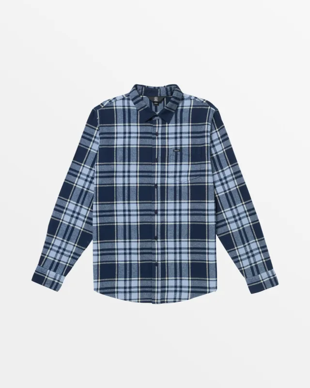 Leland Flannel Long Sleeve Shirt - Navy Paint sold by Volcom