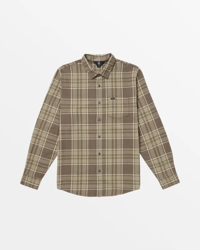 Leland Flannel Long Sleeve Shirt - Mushroom sold by Volcom