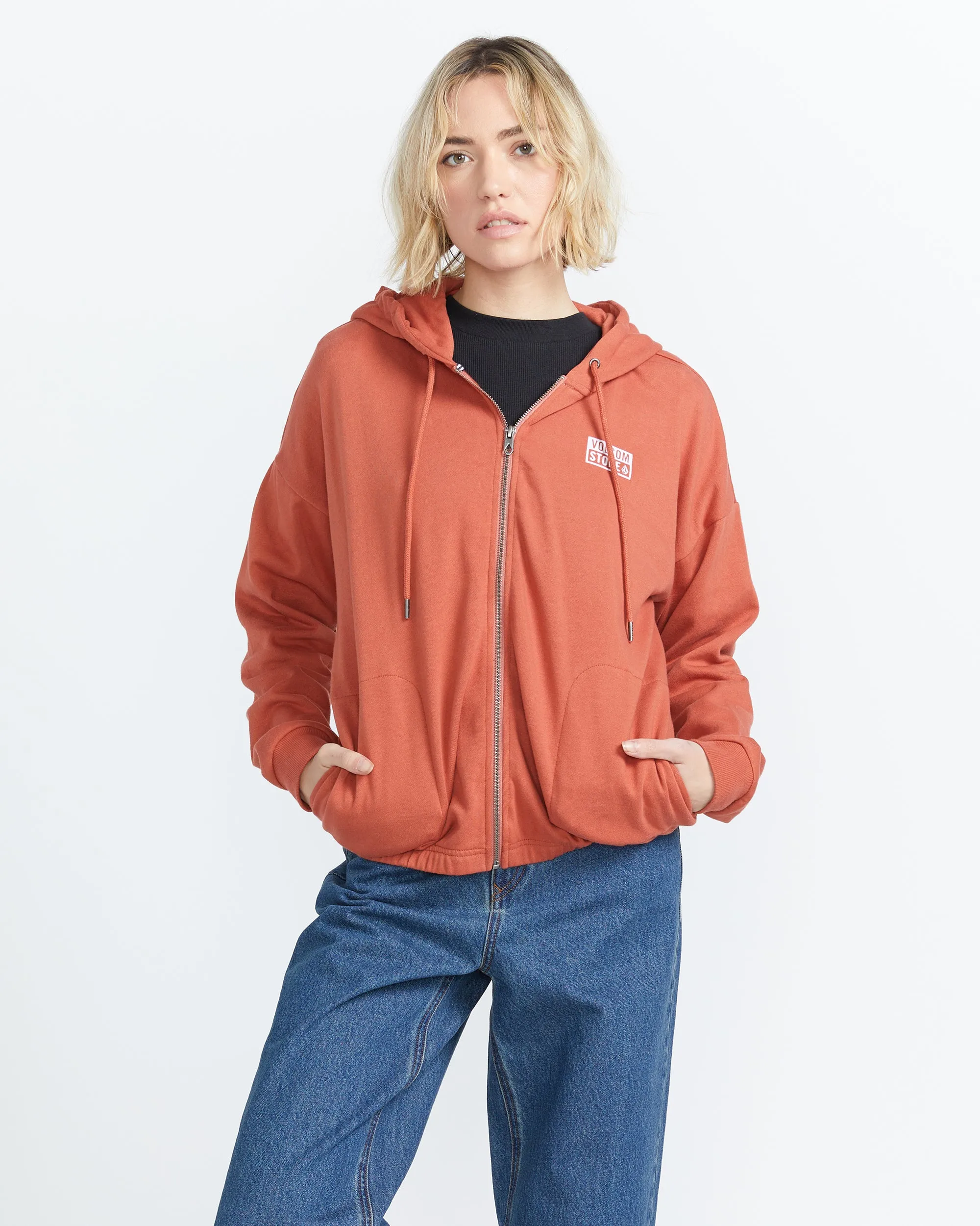 Truly Deal Zip Hoodie - Rust sold by Volcom