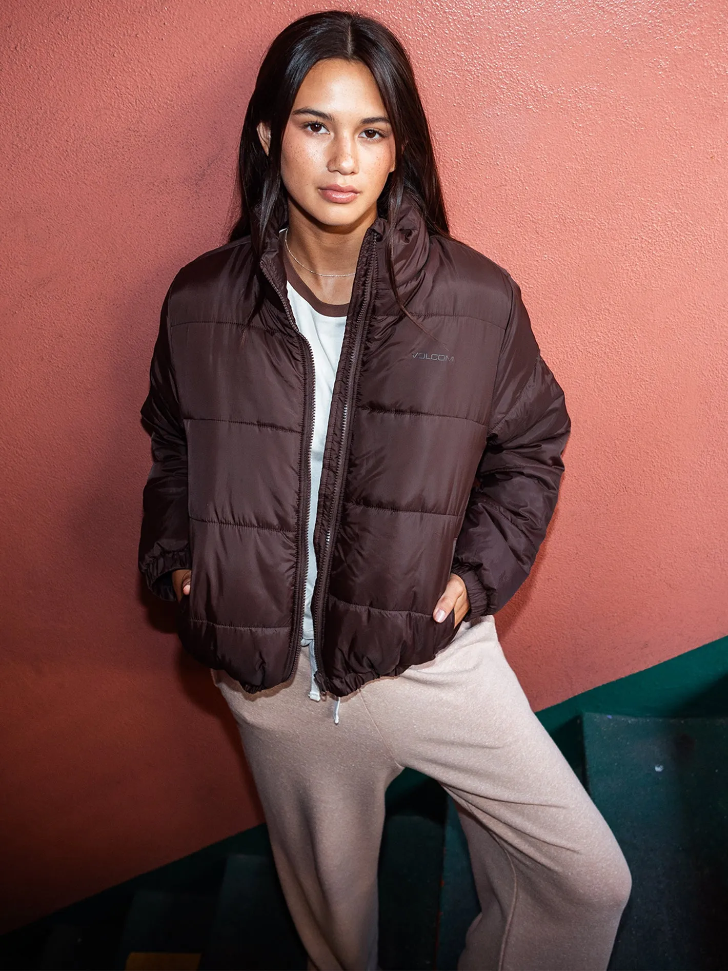 Big Fluff Puff Jacket - Dark Chocolate sold by Volcom