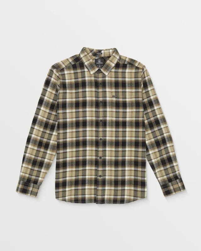 Caden Plaid Long Sleeve Shirt - Khaki made by Volcom