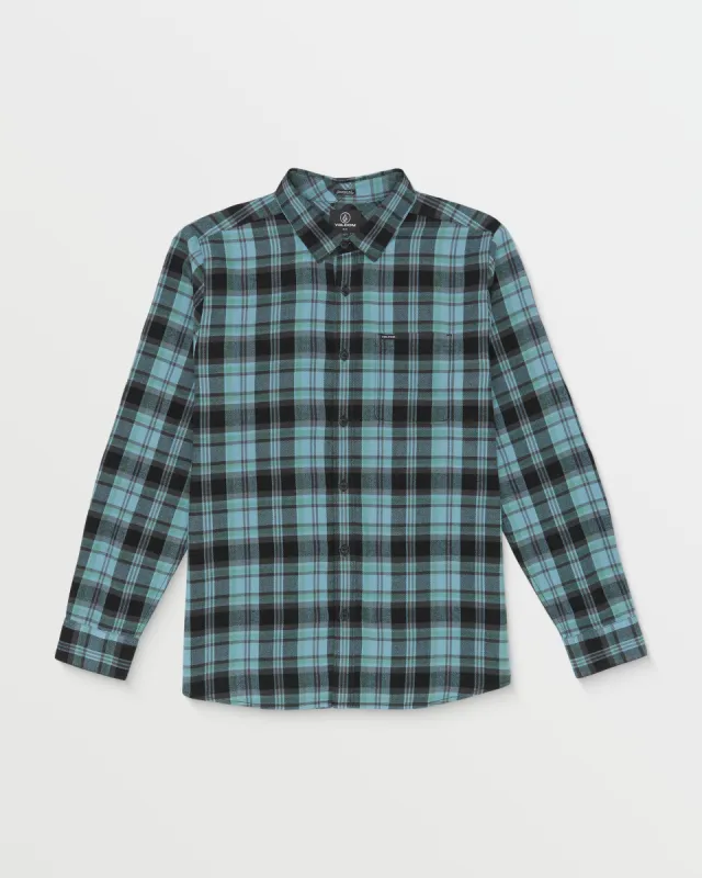 Caden Plaid Long Sleeve Shirt - Blue Rinse made by Volcom