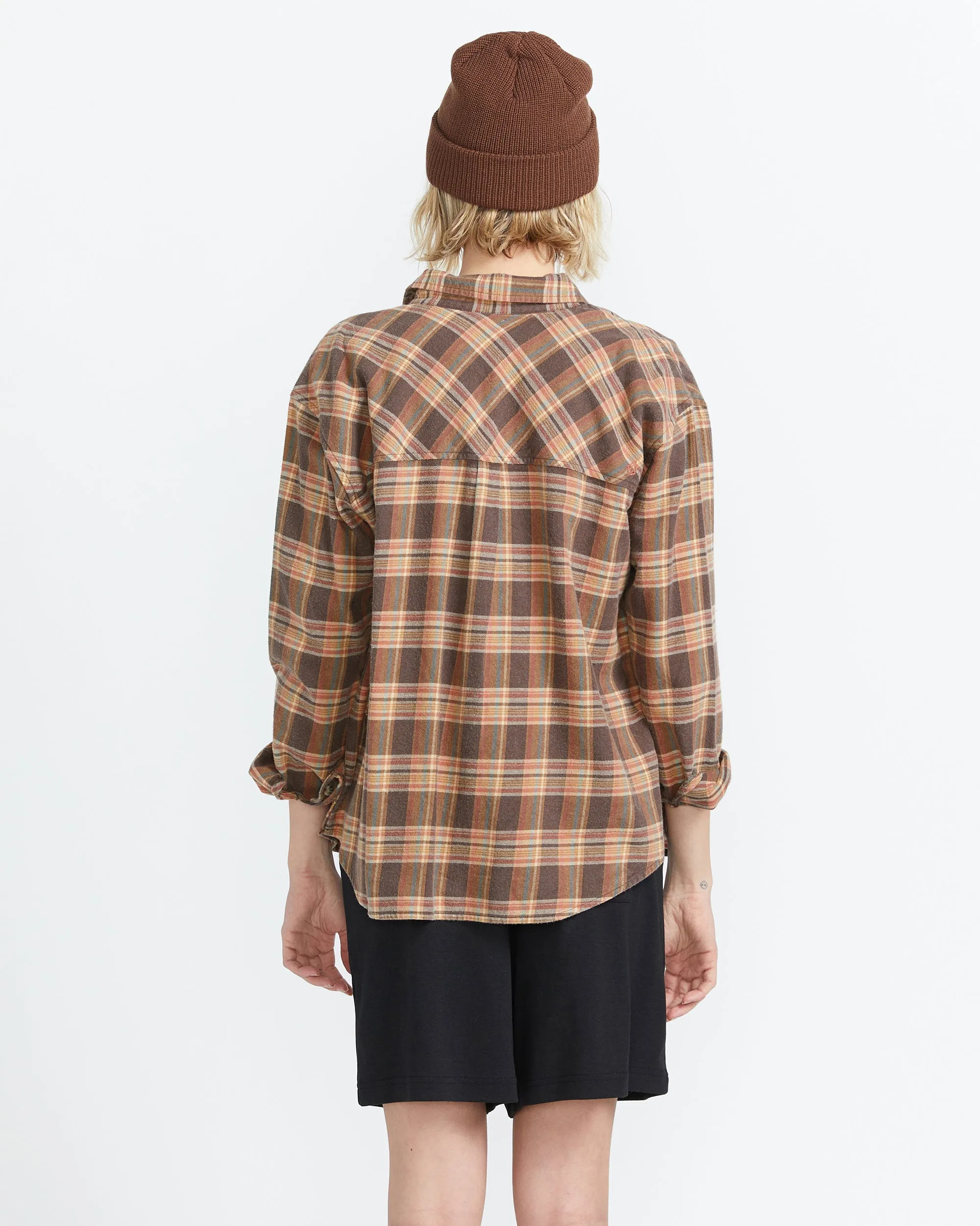Plaid To Meet U 2 Long Sleeve Top - Vintage Brown sold by Volcom product image thumbnail 3