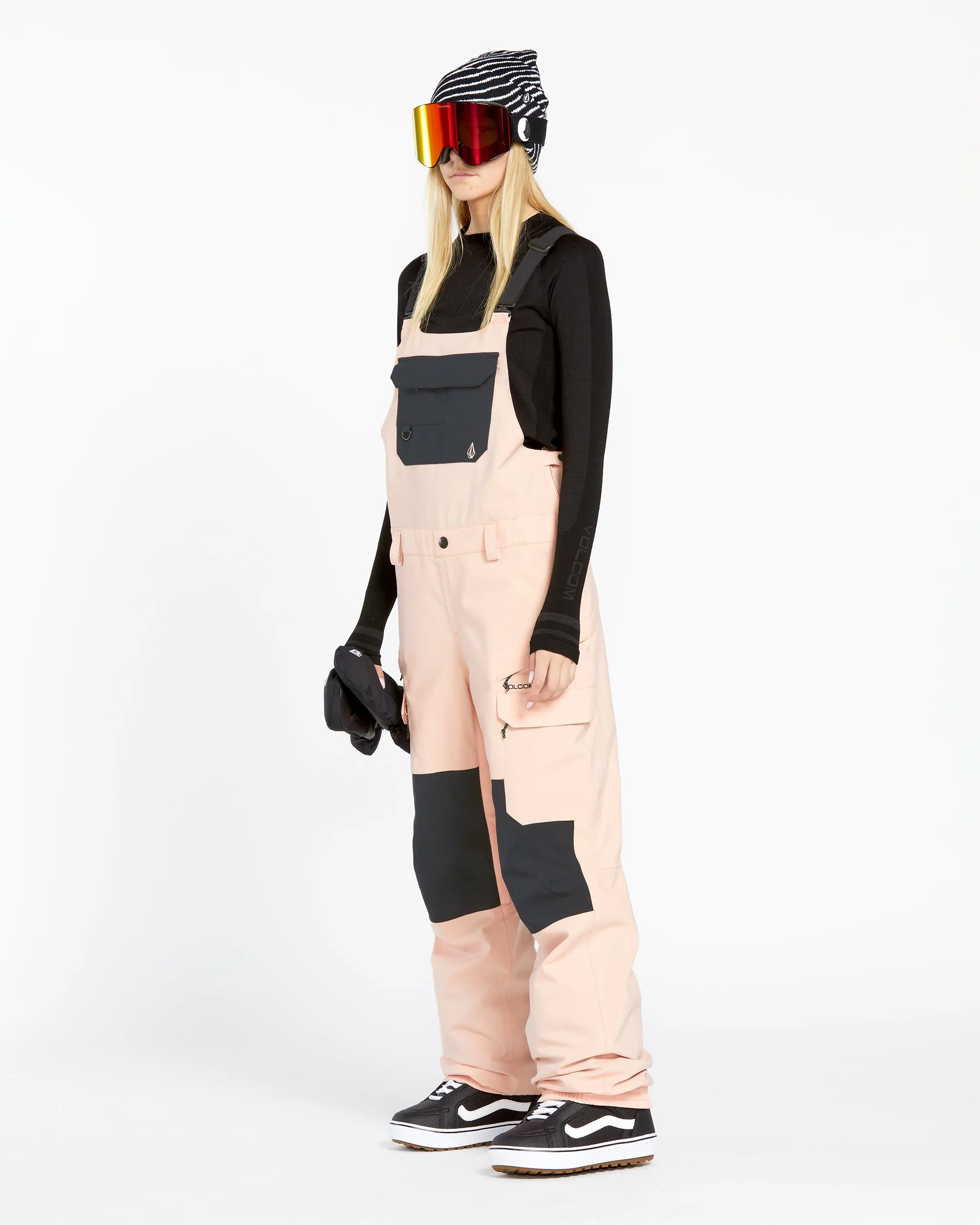 Womens Creston 3D Stretch Bib Overalls - Coral Haze sold by Volcom product image thumbnail 5