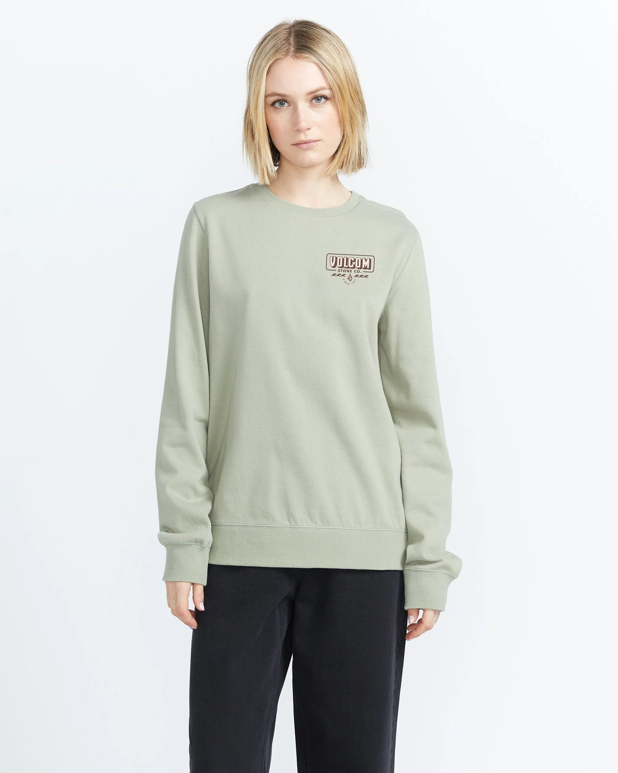 Truly Deal Crew Sweatshirt - Sage sold by Volcom