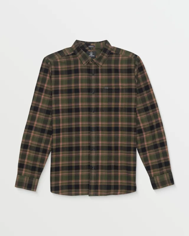Caden Plaid Long Sleeve Shirt - Squadron Green made by Volcom