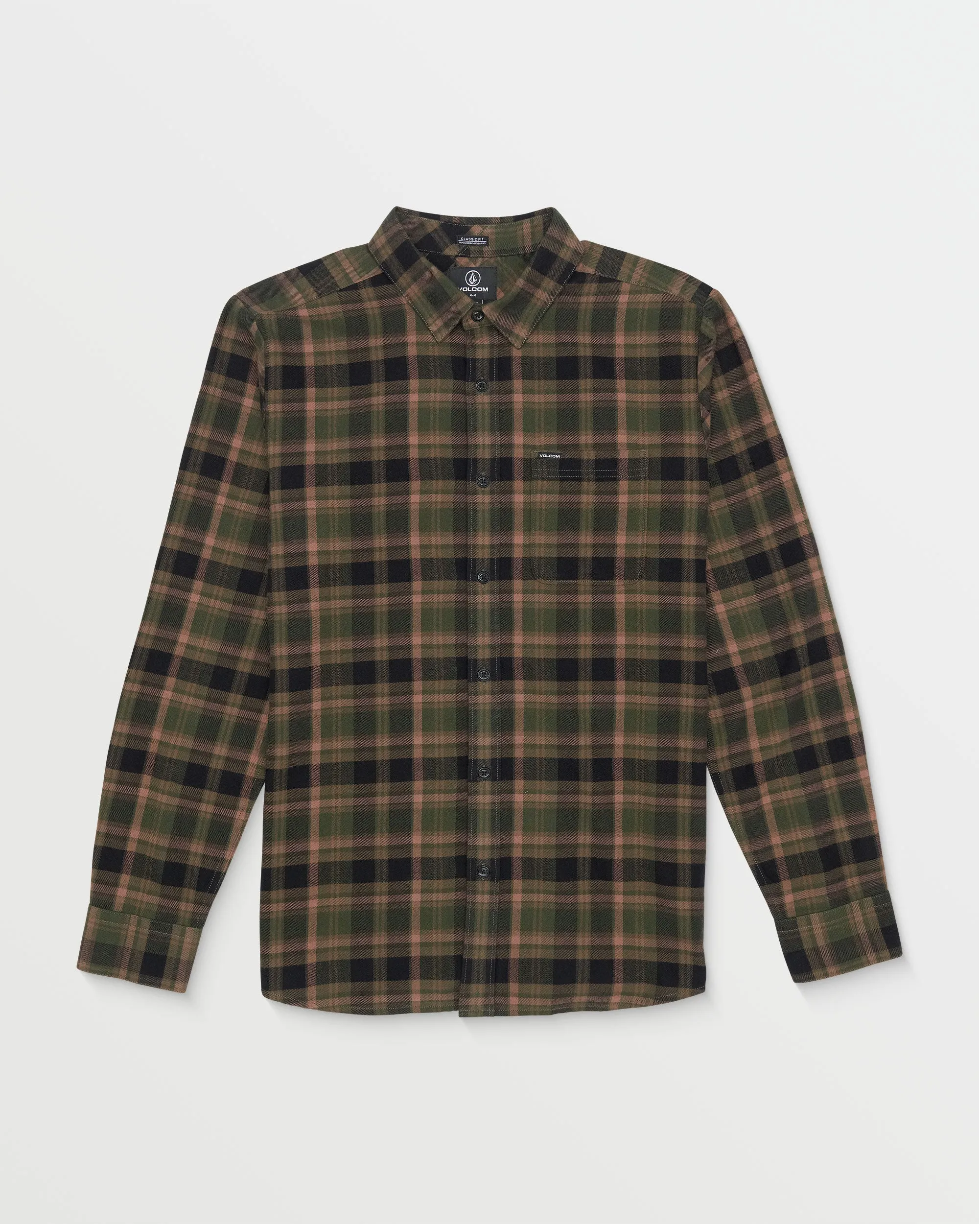 Caden Plaid Long Sleeve Shirt - Squadron Green sold by Volcom