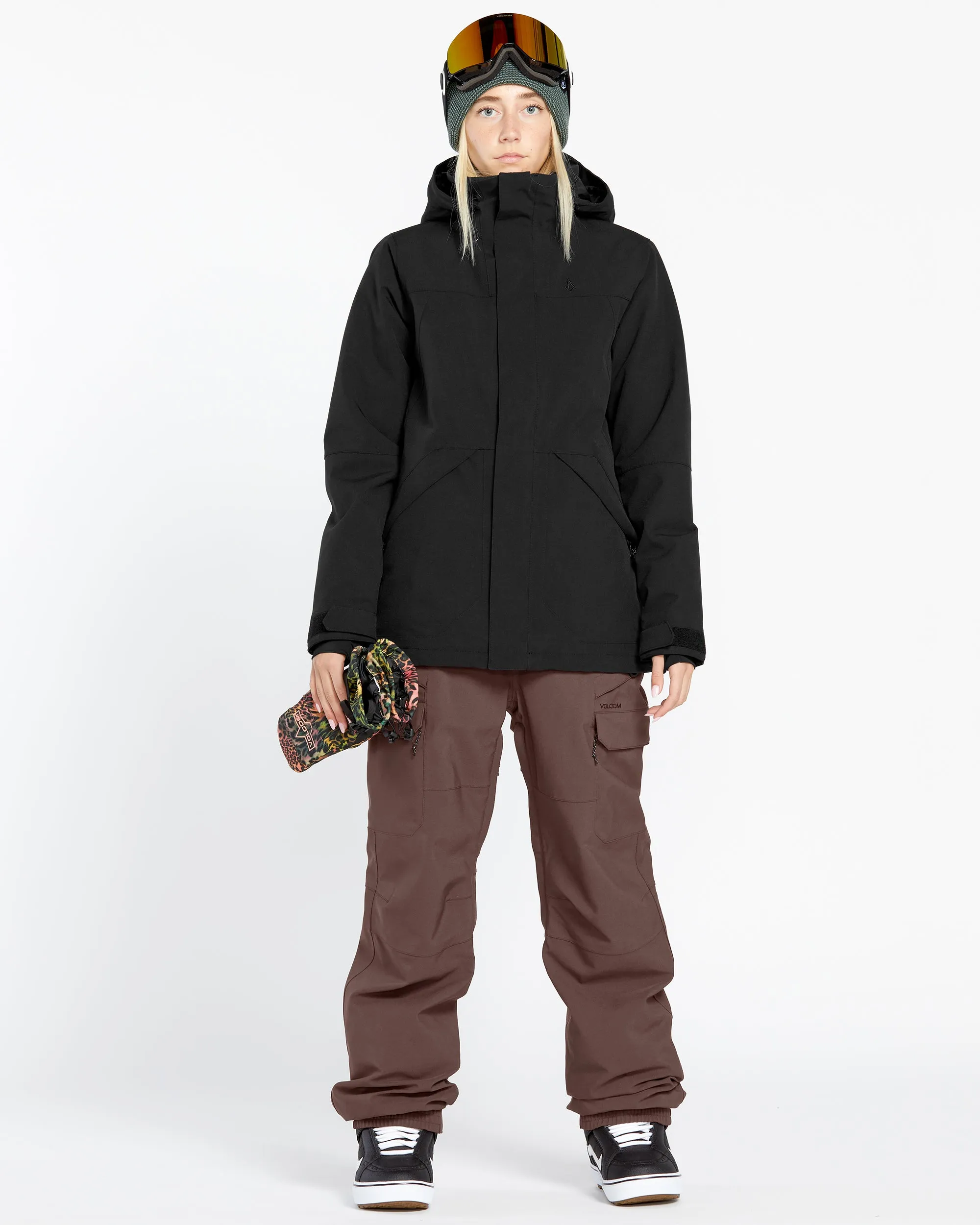 Womens Creston 3D Stretch Bib Overalls - Mahogany sold by Volcom product image thumbnail 5
