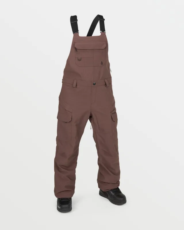 Womens Creston 3D Stretch Bib Overalls - Mahogany sold by Volcom