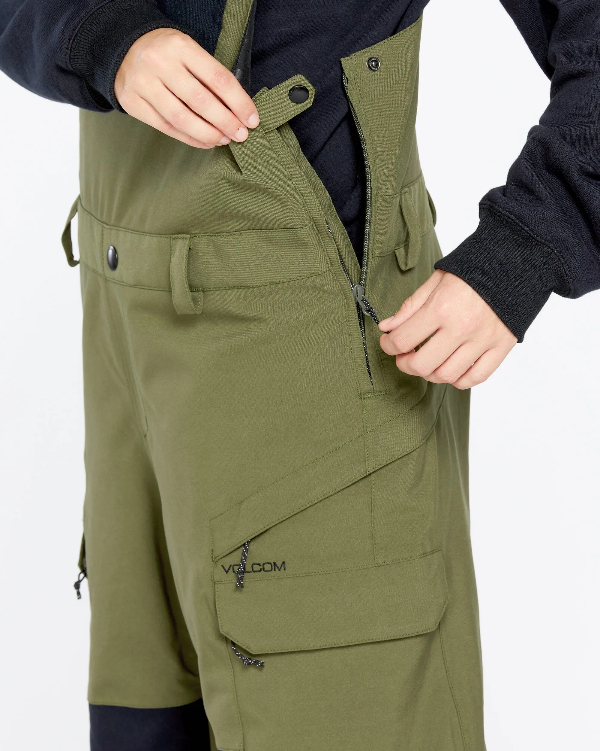 Womens Creston 3D Stretch Bib Overalls - Ivy sold by Volcom product image thumbnail 5