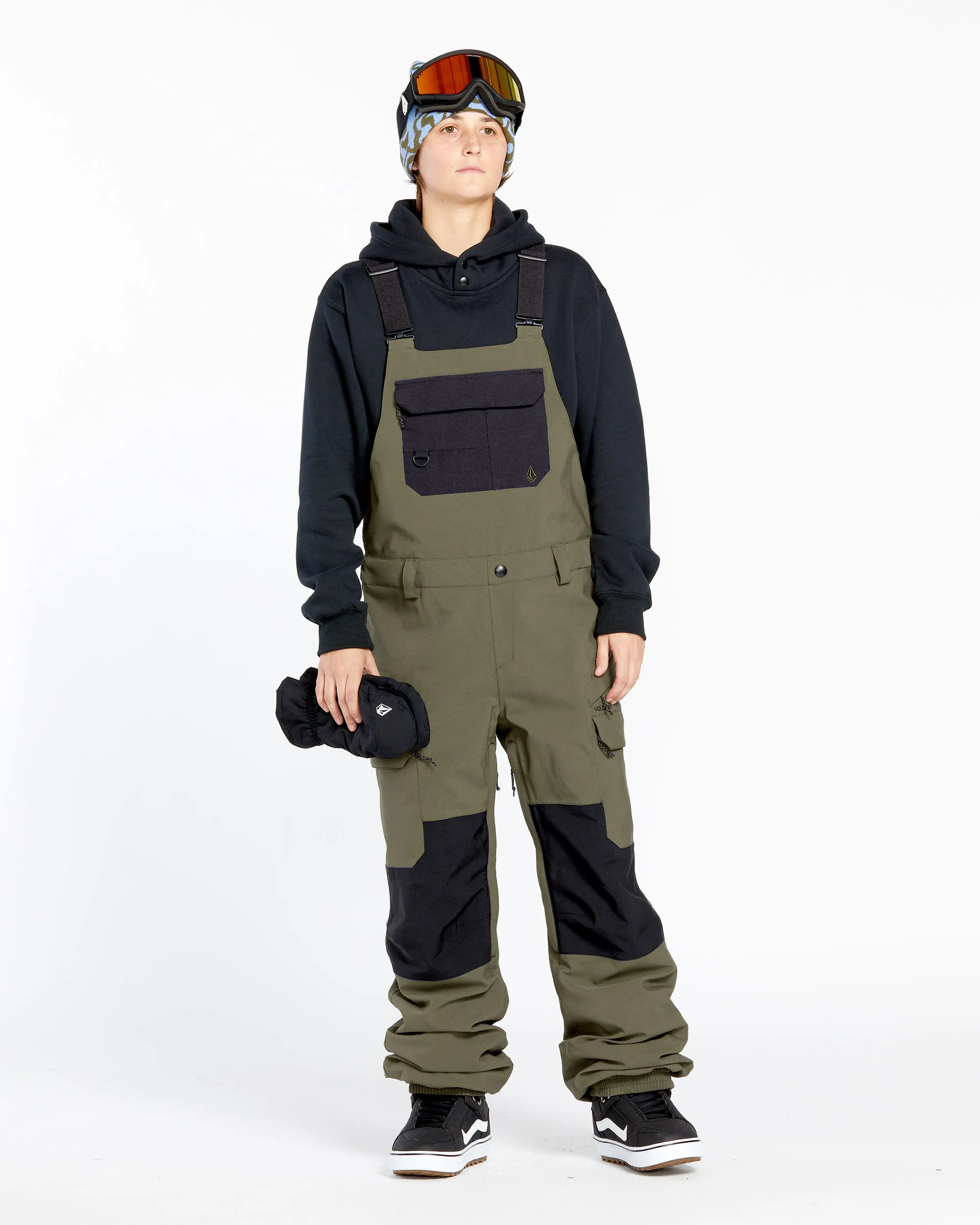 Womens Creston 3D Stretch Bib Overalls - Ivy sold by Volcom product image thumbnail 3