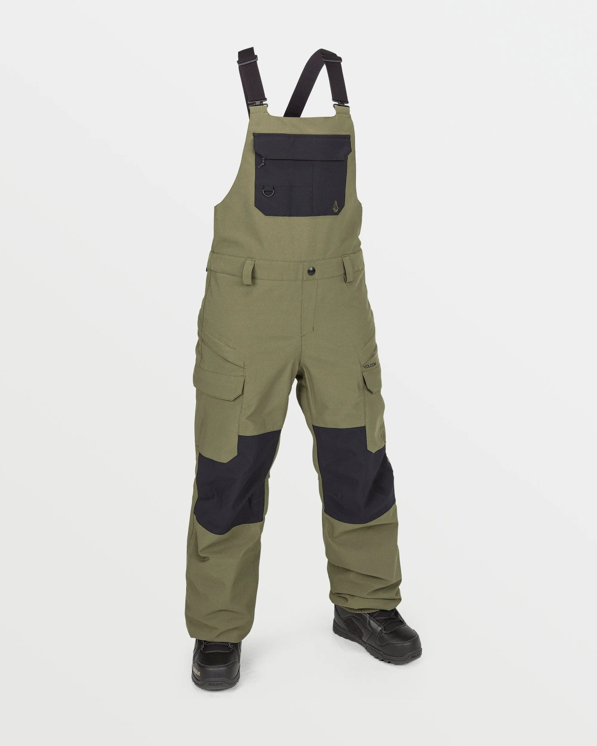Womens Creston 3D Stretch Bib Overalls - Ivy sold by Volcom