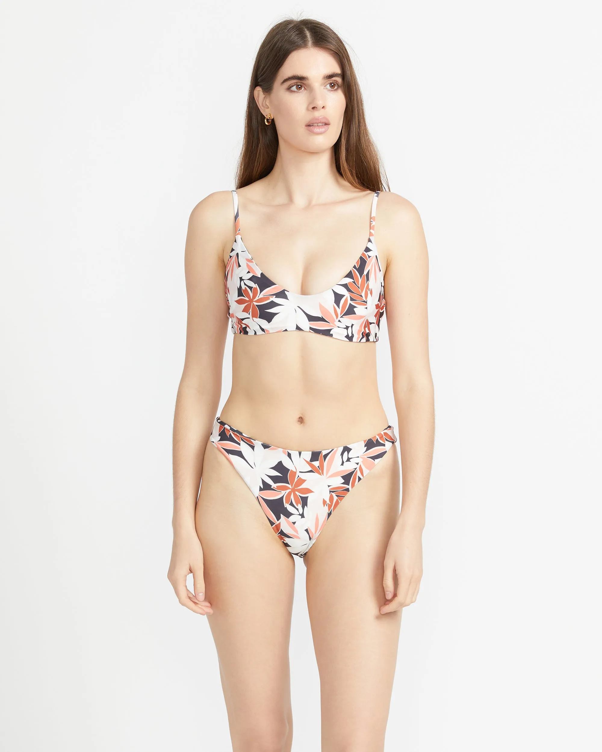 Check Mate Crop Bikini Top - Electric Coral sold by Volcom