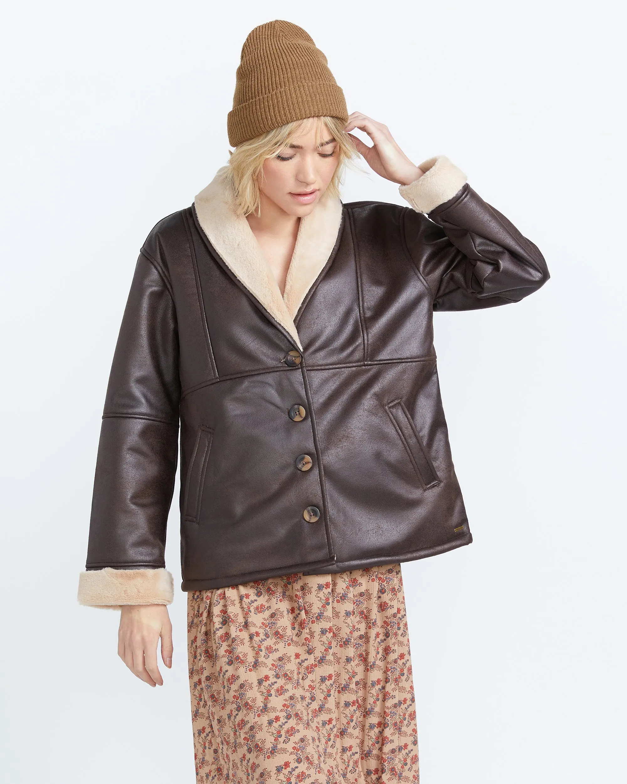 Fly By Babe Jacket - Dark Chocolate sold by Volcom