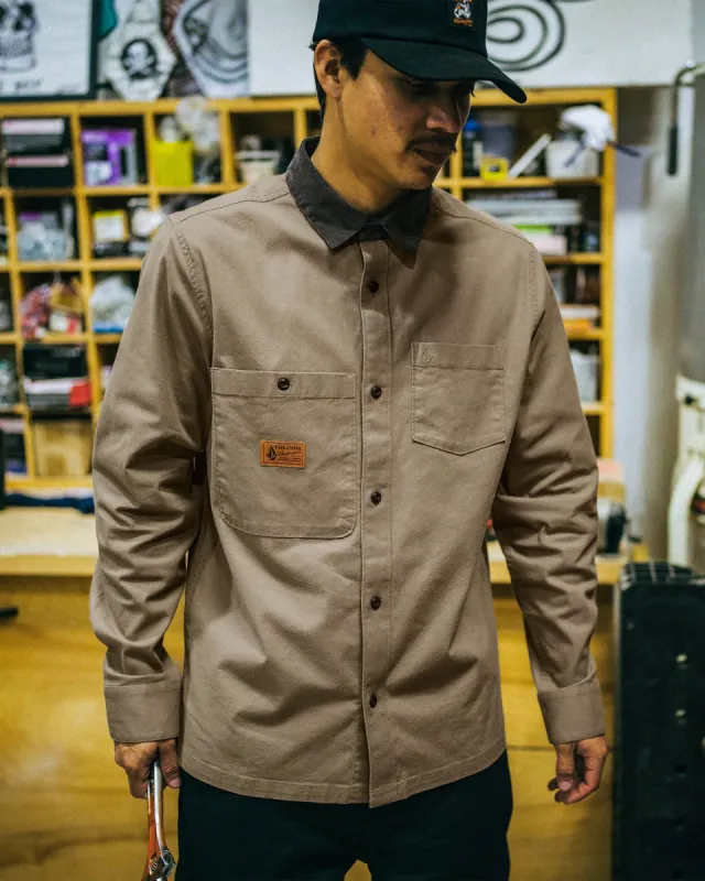 Volcom Workwear Debasser Long Sleeve Shirt - Teak made by Volcom