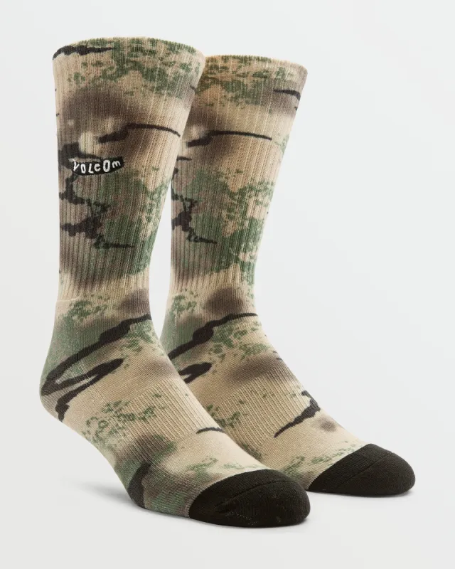 Stoney Shred Socks - Dark Khaki sold by Volcom