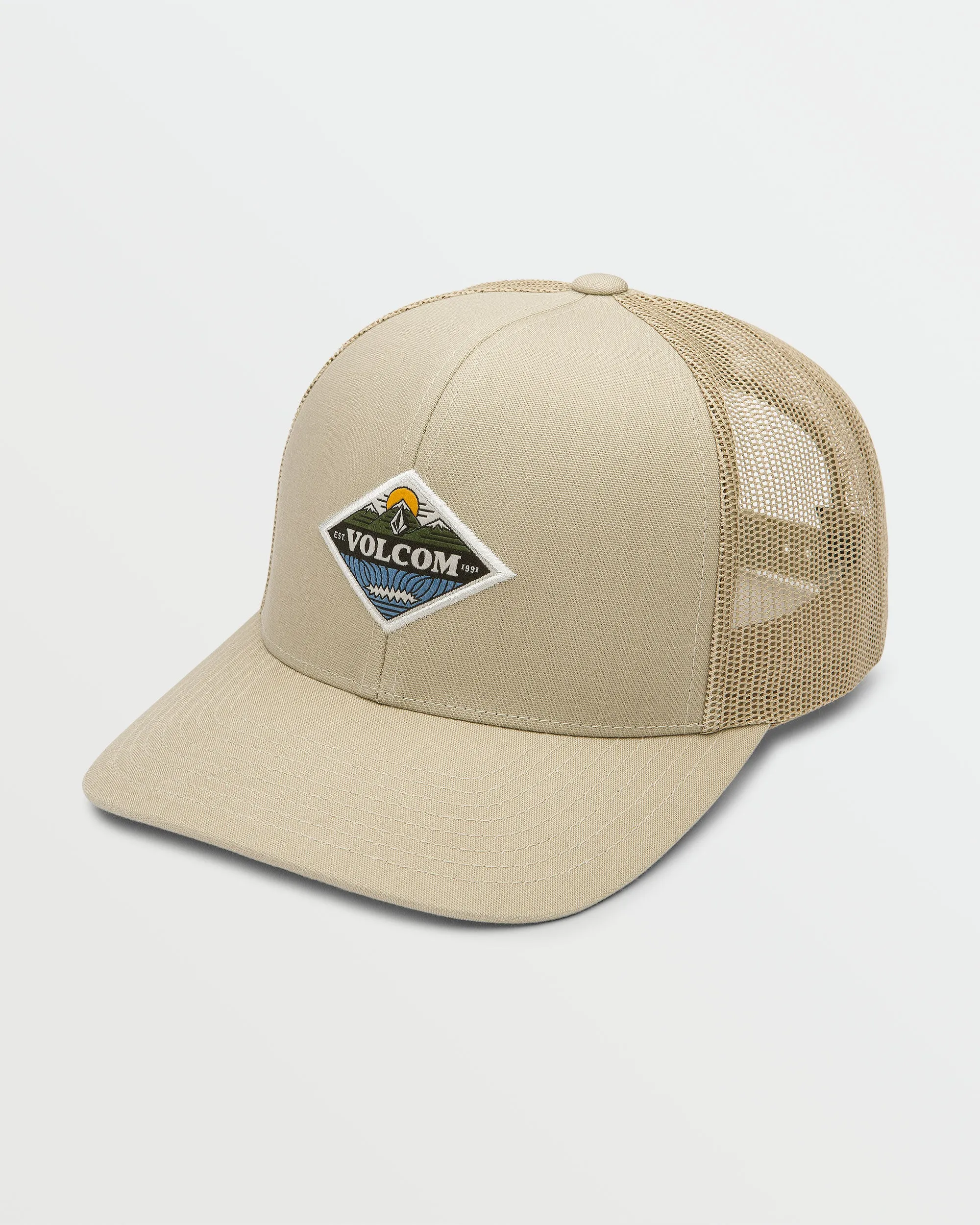 A Frame Trucker Hat - Light Khaki sold by Volcom