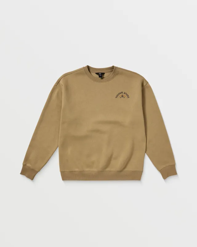 Roundabout Crew Sweatshirt - Dark Khaki made by Volcom